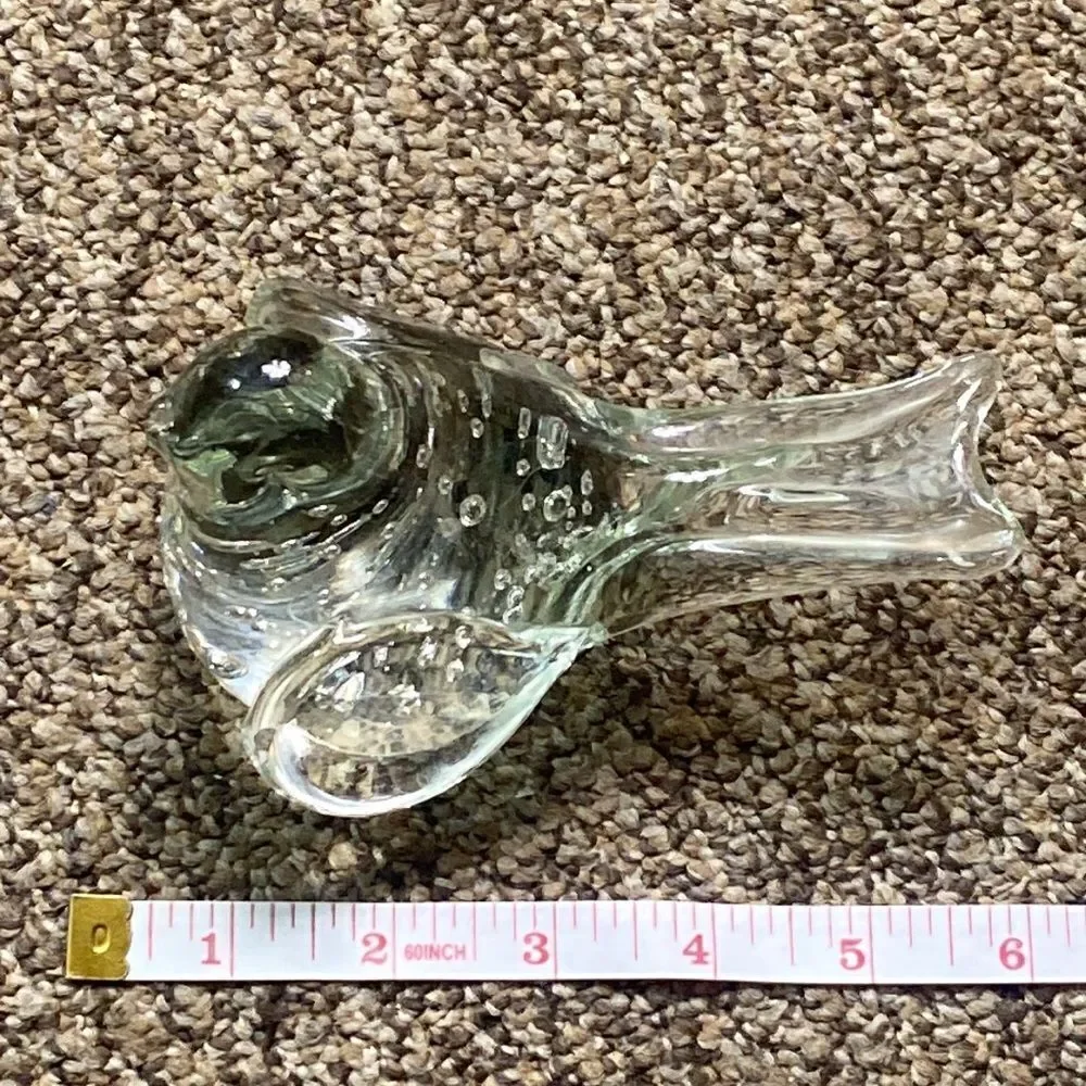 Vintage Clear Art Glass Bird Figure Figurine